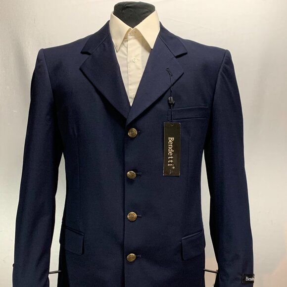 BENDETTI ITALIAN BLAZER - VIRGIN WOOL NAVY 4B - 42R, 44R - Picture 1 of 11